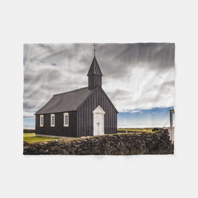 Couverture Polaire L'Église Noire De Budir, Islande (Devant (Horizontal))