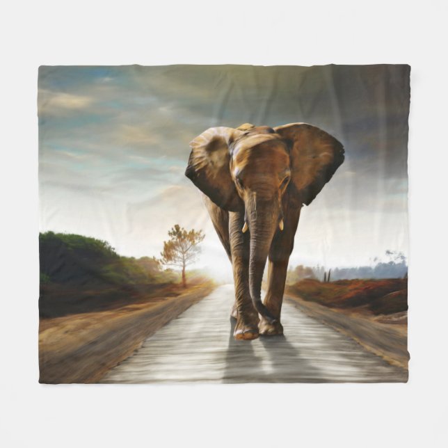 Couverture Polaire L'éléphant (Devant (Horizontal))