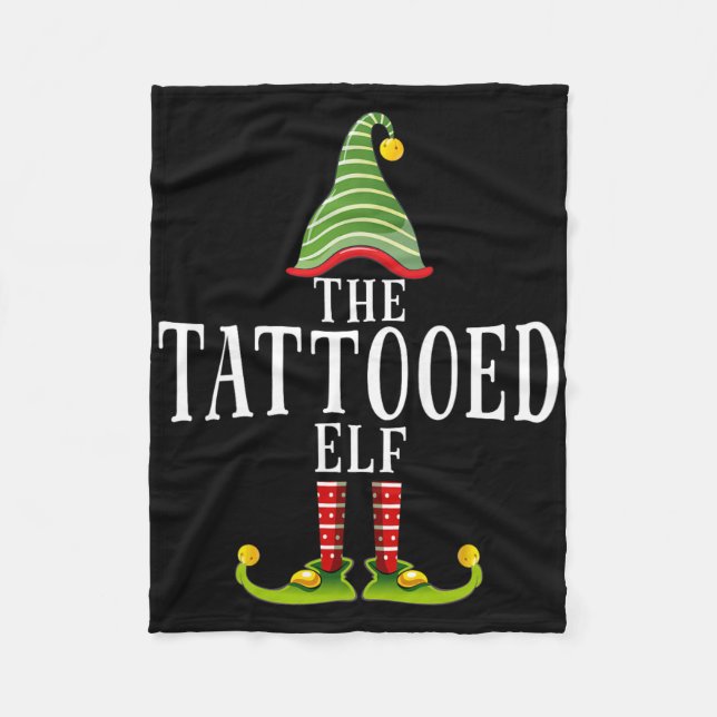Couverture Polaire L'Elf Tatoué Drôle de Pyjama de Noël Assorti  (Devant)