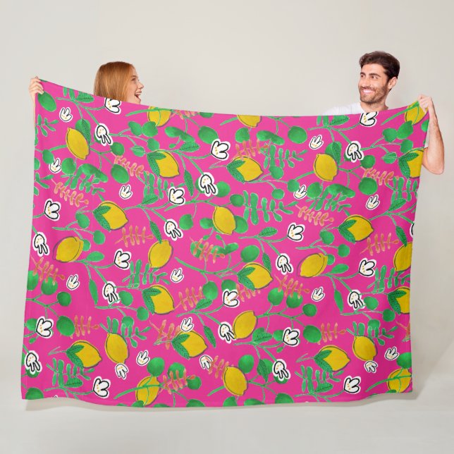 Couverture Polaire lemon watercolor  (En situation)