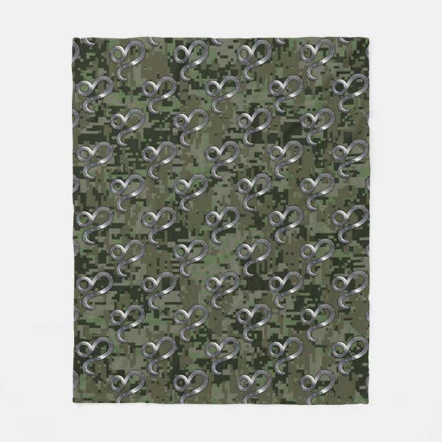 Couverture Polaire Léo Zodiac Connexion Olive Green Camo numérique (Devant)