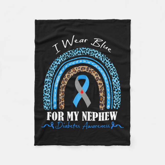 Couverture Polaire Leopard Arc-en-ciel Je Porte Le Bleu Pour Mon Diab (Devant)