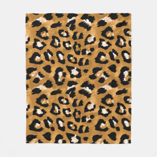 Couverture Polaire léopard de peau d'animal : motif d'aquarelle.