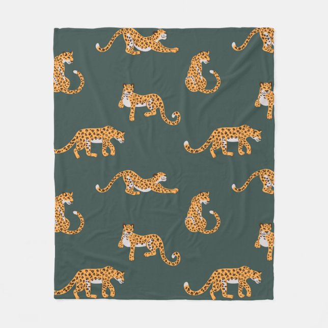 Couverture Polaire Leopard motif plat couleur transparente illustr de (Devant)