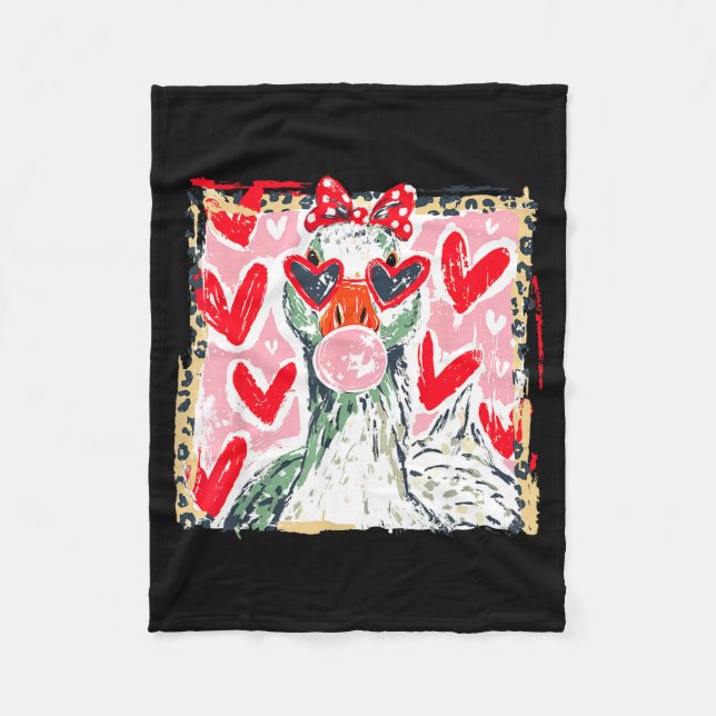 Couverture Polaire Leopard Valentine's Day Goose Cute Animal Couple M (Devant)