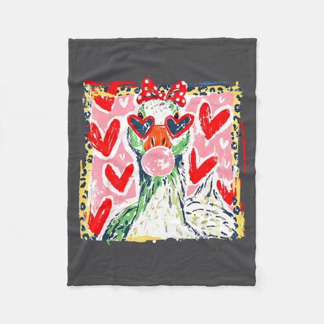 Couverture Polaire Leopard Valentine's Day Goose Funny Cute Goose Hun (Devant)