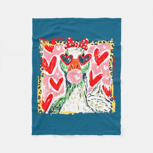 Couverture Polaire Leopard Valentine's Day Goose Funny Cute Goose Hun (Devant)