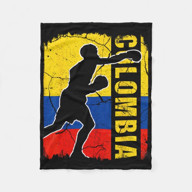 Couverture Polaire L'équipe colombienne de boxe gants à drapeau (Devant)