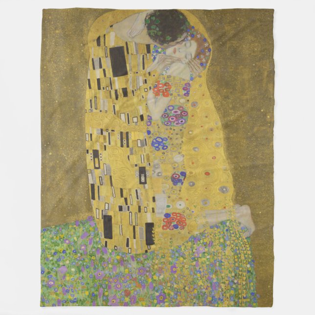 Couverture Polaire Les Amants embrassés de Gustav Klimt (Devant)