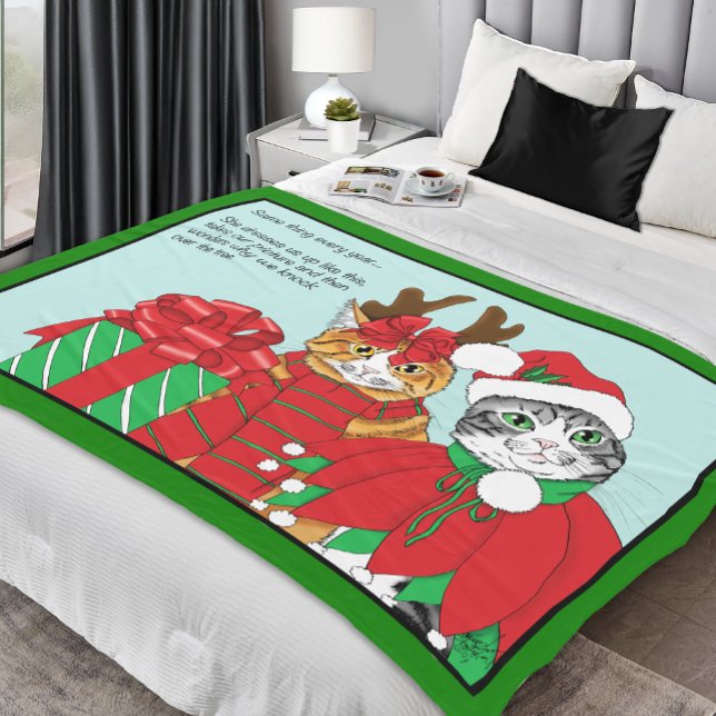 Couverture Polaire Les amis des chats de Noël (Créateur téléchargé)