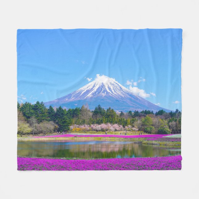 Couverture Polaire Les arbres et fleurs du Mont Fuji (Devant (Horizontal))