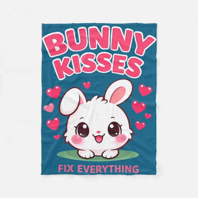 Couverture Polaire Les baisers de lapin fixent tout conception de lap (Devant)