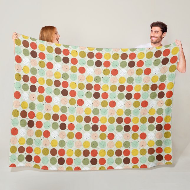 Couverture Polaire Les cercles de motif de Retro 1970 (En situation)