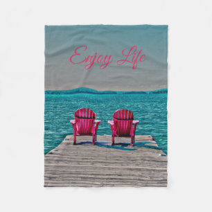 Couverture Polaire Les chaises longues apprécient le cottage Life Ru