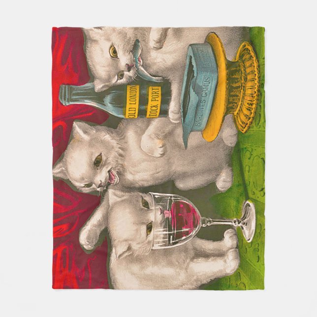Couverture Polaire Les chatons boivent et mangent du poisson sardine (Devant)