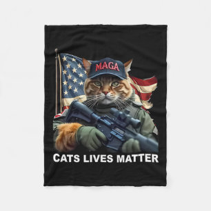 Couverture Polaire Les chats vivent un problème drôle Trump 2024 Chat