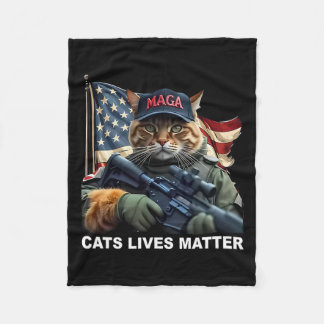 Couverture Polaire Les chats vivent un problème drôle Trump 2024 Chat