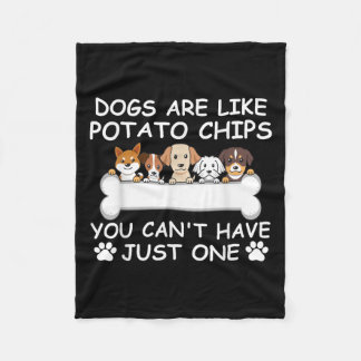 Couverture Polaire Les Chiens sont comme des chips de Tato vous ne po