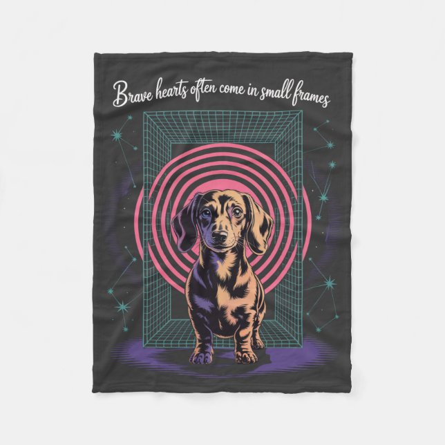 Couverture Polaire Les Cœurs Courageux De Dachshund Se Trouvent Souve (Devant)