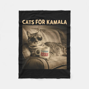 Couverture Polaire Les Dames Pour Kamala Drôle Chat 2024 Président Ka