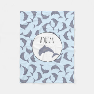 Couverture Polaire Les dauphins dans le Motif marin