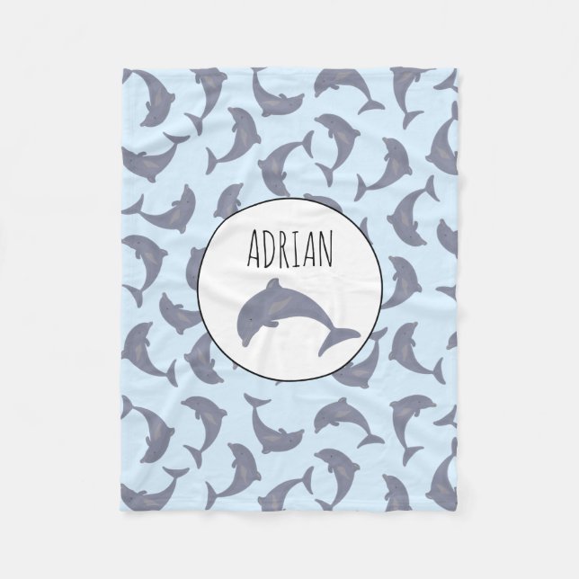 Couverture Polaire Les dauphins dans le Motif marin (Devant)