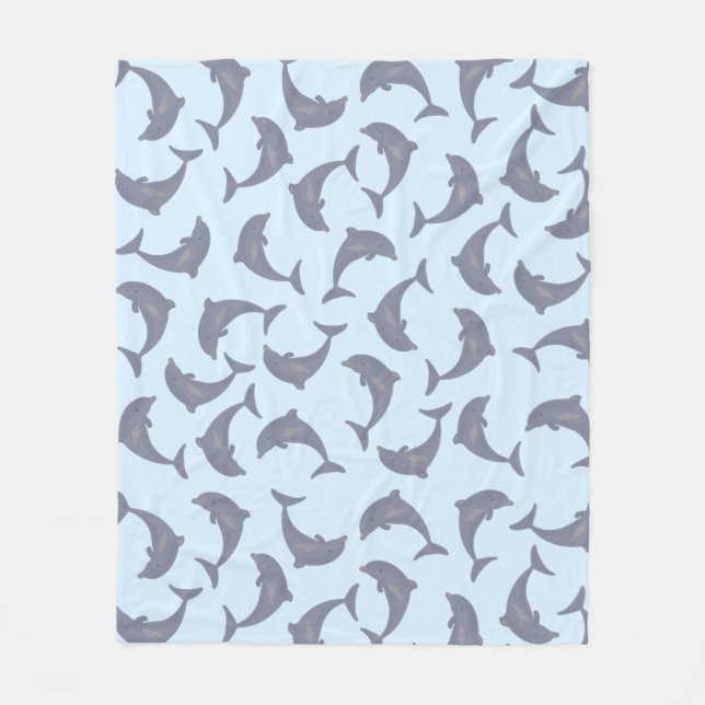 Couverture Polaire Les dauphins dans le Motif marin (Devant)