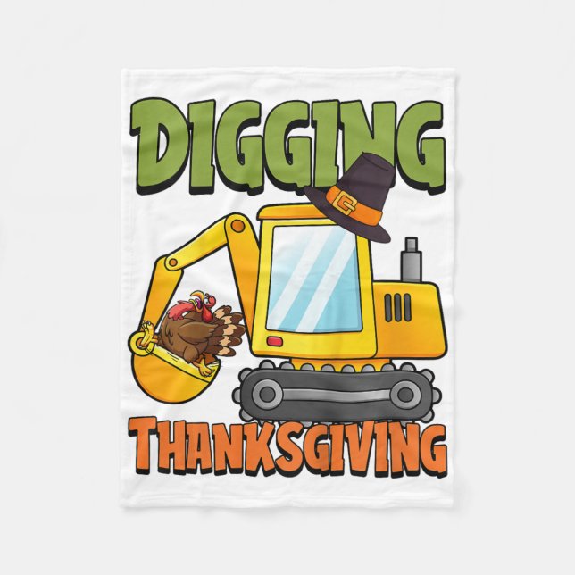 Couverture Polaire Les enfants creusent Thanksgiving Day Cool Excavat (Devant)