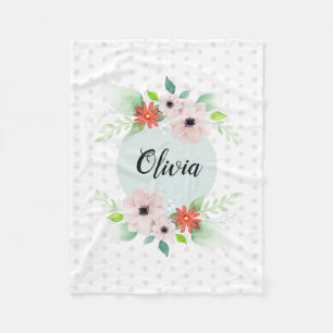 Couverture Polaire Les filles adorent l'élégante aquarelle Fleurs et 