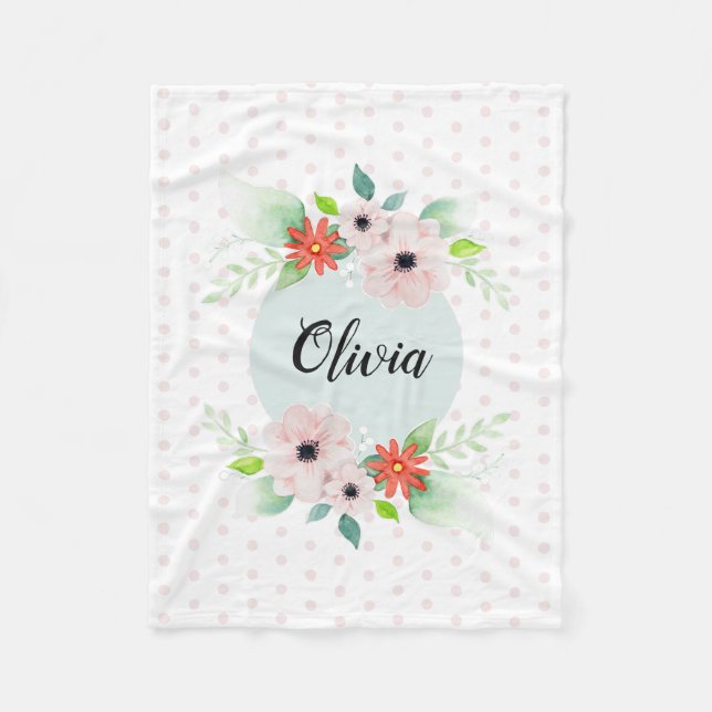 Couverture Polaire Les filles adorent l'élégante aquarelle Fleurs et  (Devant)