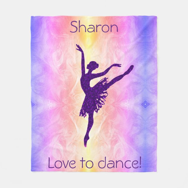 Couverture Polaire Les filles aiment danser Ballerina Personnalisé (Devant)