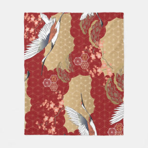 Couverture Polaire Les fleurs japonaises de kimono