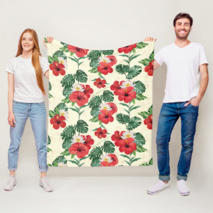 Couverture Polaire Les fleurs tropicales du Lotus Blanc