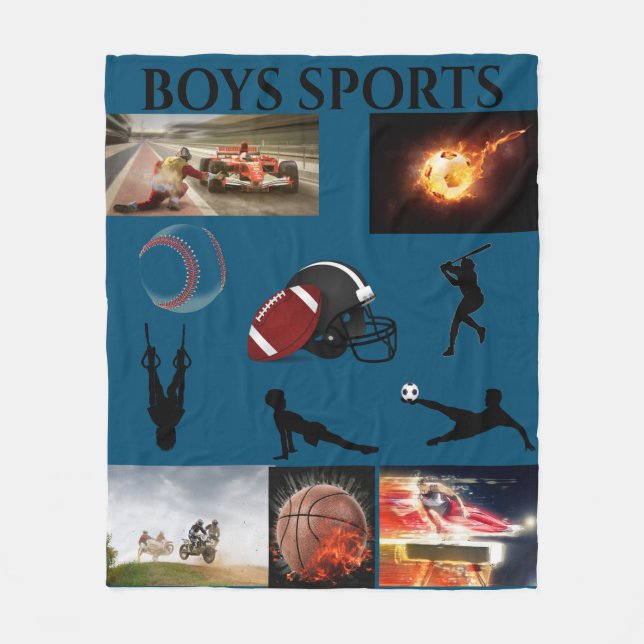 COUVERTURE POLAIRE LES GARÇONS SPORTIFS FLEÈRENT BLANKET. (Devant)
