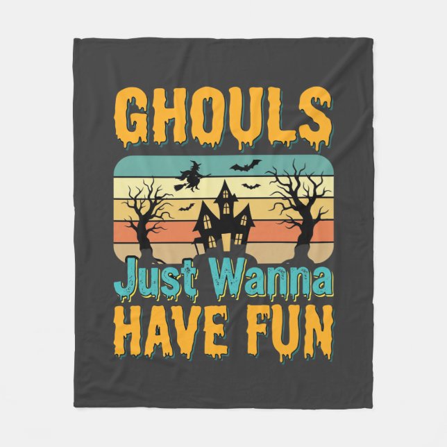 Couverture Polaire Les goules veulent juste s'amuser Design Halloween (Devant)