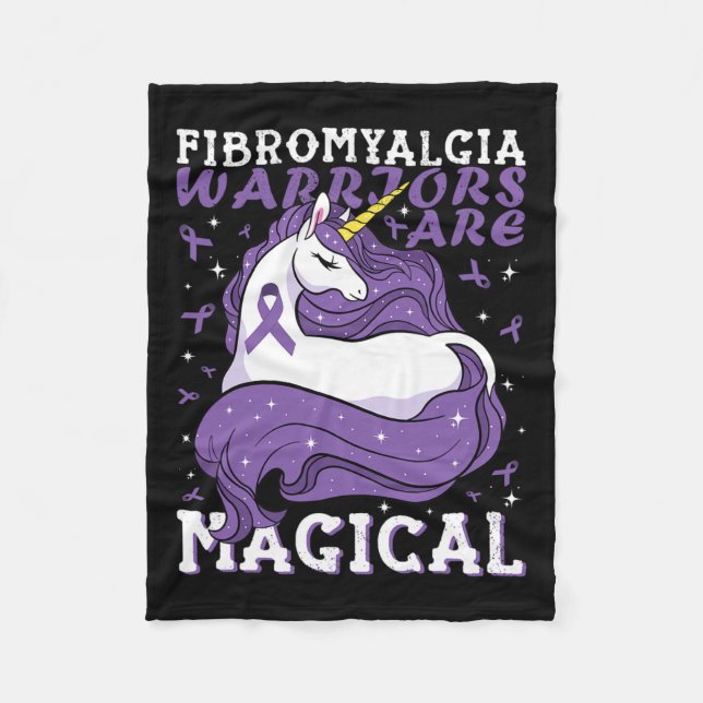 Couverture Polaire Les Guerriers Fibromyalgia Sont Magiques Unicorne  (Devant)