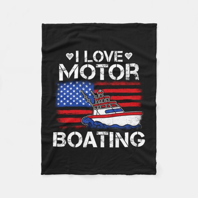 Couverture Polaire Les hommes aiment le motorboating drapeau américai (Devant)