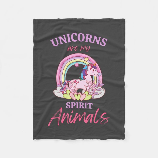 Couverture Polaire Les licornes sont mes animaux d'esprit (Devant)