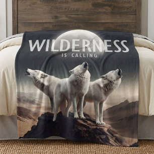 Couverture Polaire Les loups hurlent à la Pleine lune Wilderness appe