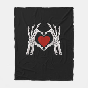 Couverture Polaire Les Mains De Squelette Forment Un Coeur Au Coeur R