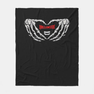 Couverture Polaire Les Mains De Squelette Se Plier Dans Un Coeur. Hal