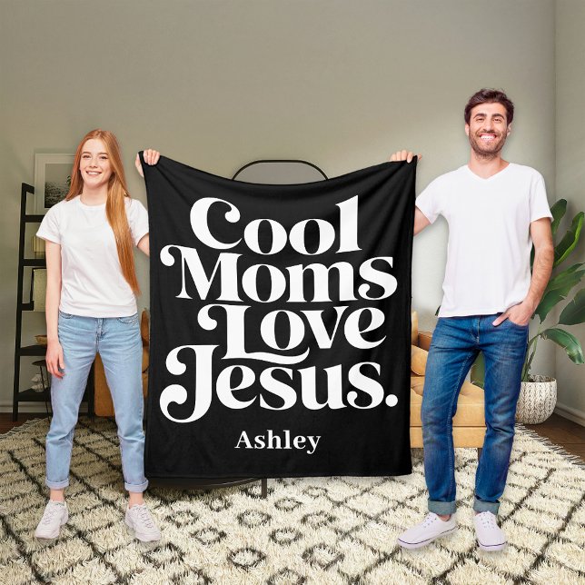 Couverture Polaire Les mamans cool aiment Jésus (Créateur téléchargé)