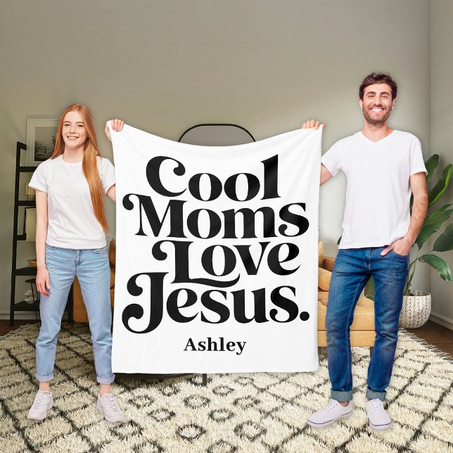 Couverture Polaire Les mamans cool aiment Jésus (Créateur téléchargé)