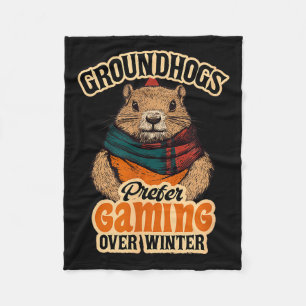 Couverture Polaire Les marmottes préfèrent les jeux vidéo à l'hiver f