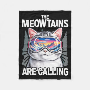 Couverture Polaire Les montagnes appellent humour de l'amant de chat 