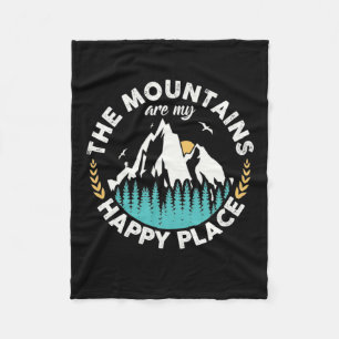 Couverture Polaire Les Montagnes Sont Mon Endroit Heureux