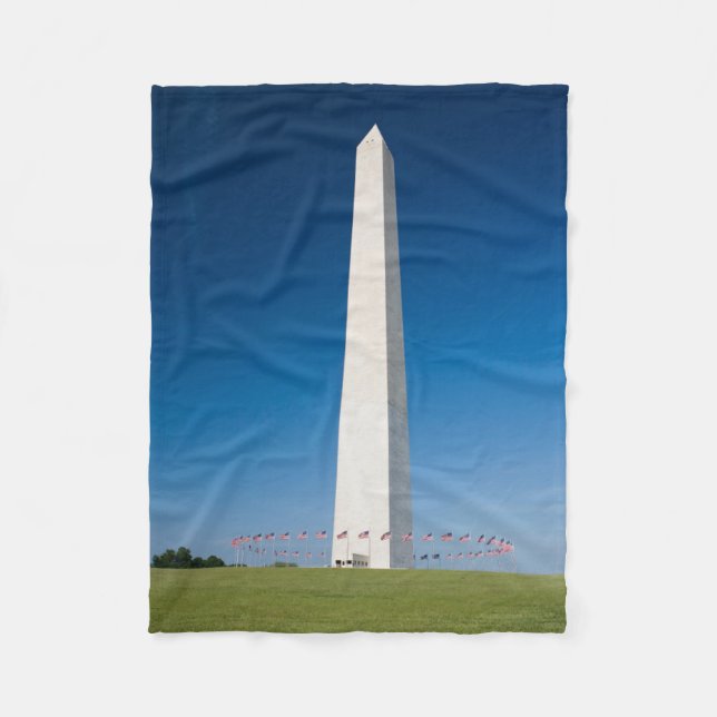 Couverture Polaire Les monuments | Washington Monument avec drapeaux (Devant)
