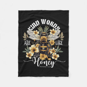 Couverture Polaire Les Mots Gentils Sont Comme Les Abeilles Fleur Pro