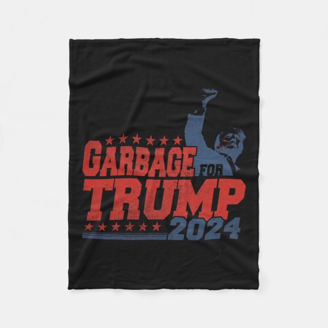 Couverture Polaire Les ordures pour Trump 2024 (Devant)