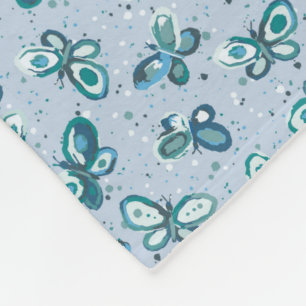 Couverture Polaire Les papillons Doodle Bugs - bleu - motif sans soud